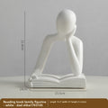 Modern Minimalist Thinker Family Figurines, Abstract Reading Book Sculpture Set, Home Decor Bookshelf& Desk