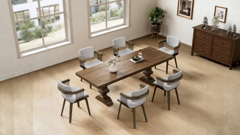 Two Ergonomic Wooden Dining Chairs, Curved Bentwood Backrest And Seat, High-Density Foam Cushion, Modern Semi-Armrest Kitchen Chair