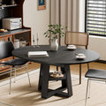 Extending Dining Table for 4 8, Space Saving with Storage Rack, Adjustable Oval Design for Kitchen And Living Room