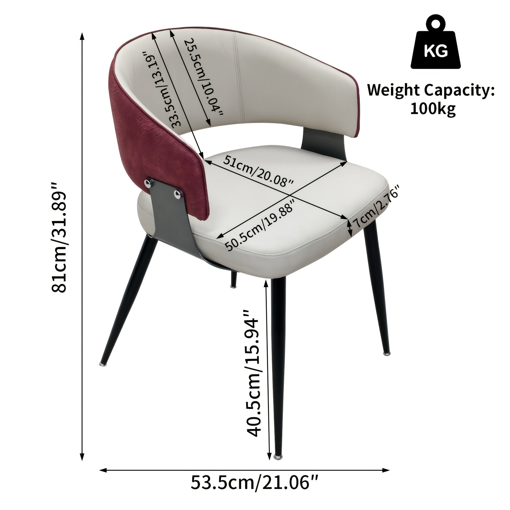 AESOME Mid-Century Dining Chairs Set of 2 Crocodile-Textured Back Upholstered Kitchen Chairs for Living Room Lounge, Luxury Microfiber Faux Leather Dining Room Chair, Easy Assembly (Chairs Solely)