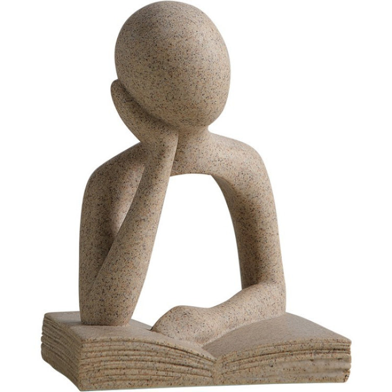 Modern Minimalist Thinker Family Figurines, Abstract Reading Book Sculpture Set, Home Decor Bookshelf& Desk