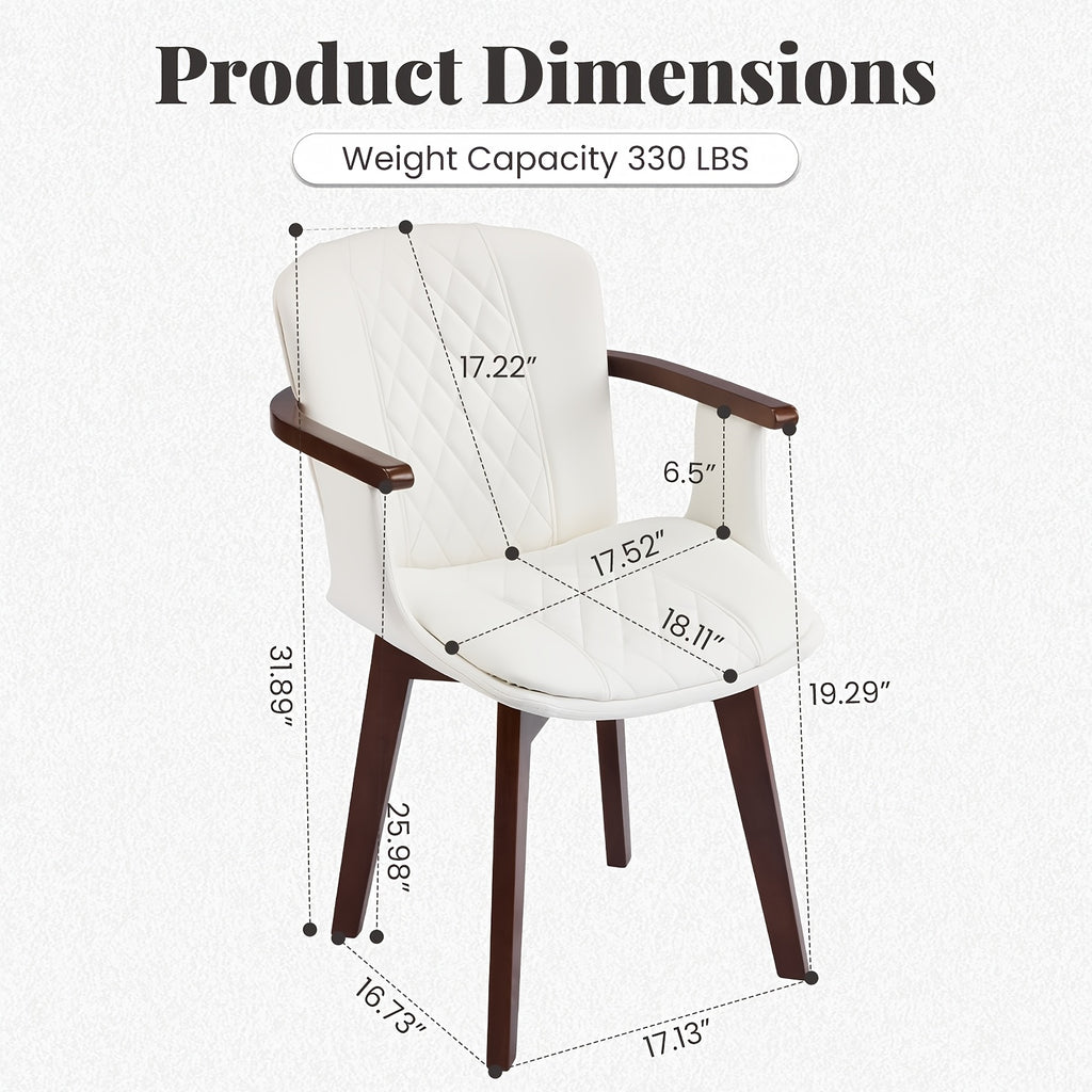 MOJAY Dining Chair, Dining Table Chair, Faux Leather Dining Chair, with Mid-Century Modern Style Faux Leather Padded Bentwood Backrest And Metal Legs Adjustable Foot Pads, Suitable for Kitchens, Restaurants