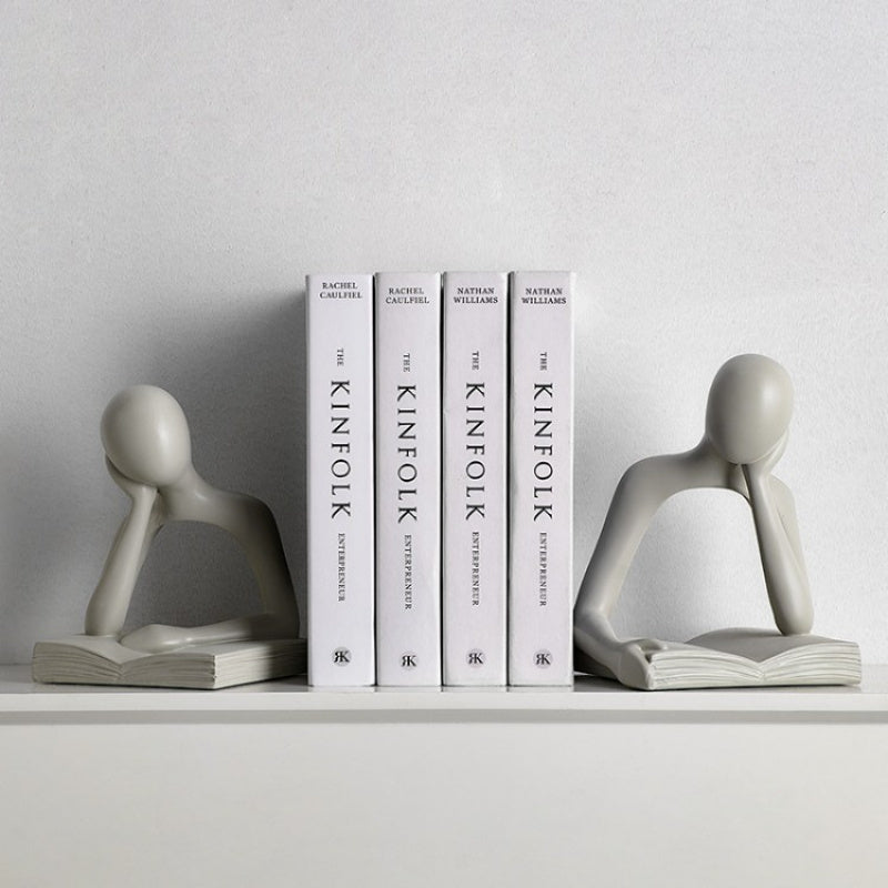 Modern Minimalist Thinker Family Figurines, Abstract Reading Book Sculpture Set, Home Decor Bookshelf& Desk